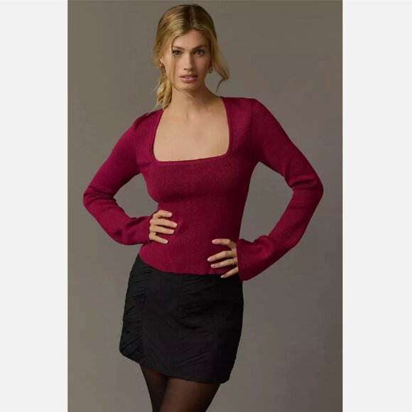 Brand New Maeve Square-Neck Bell-Sleeve Sweater - Picture 4 of 11